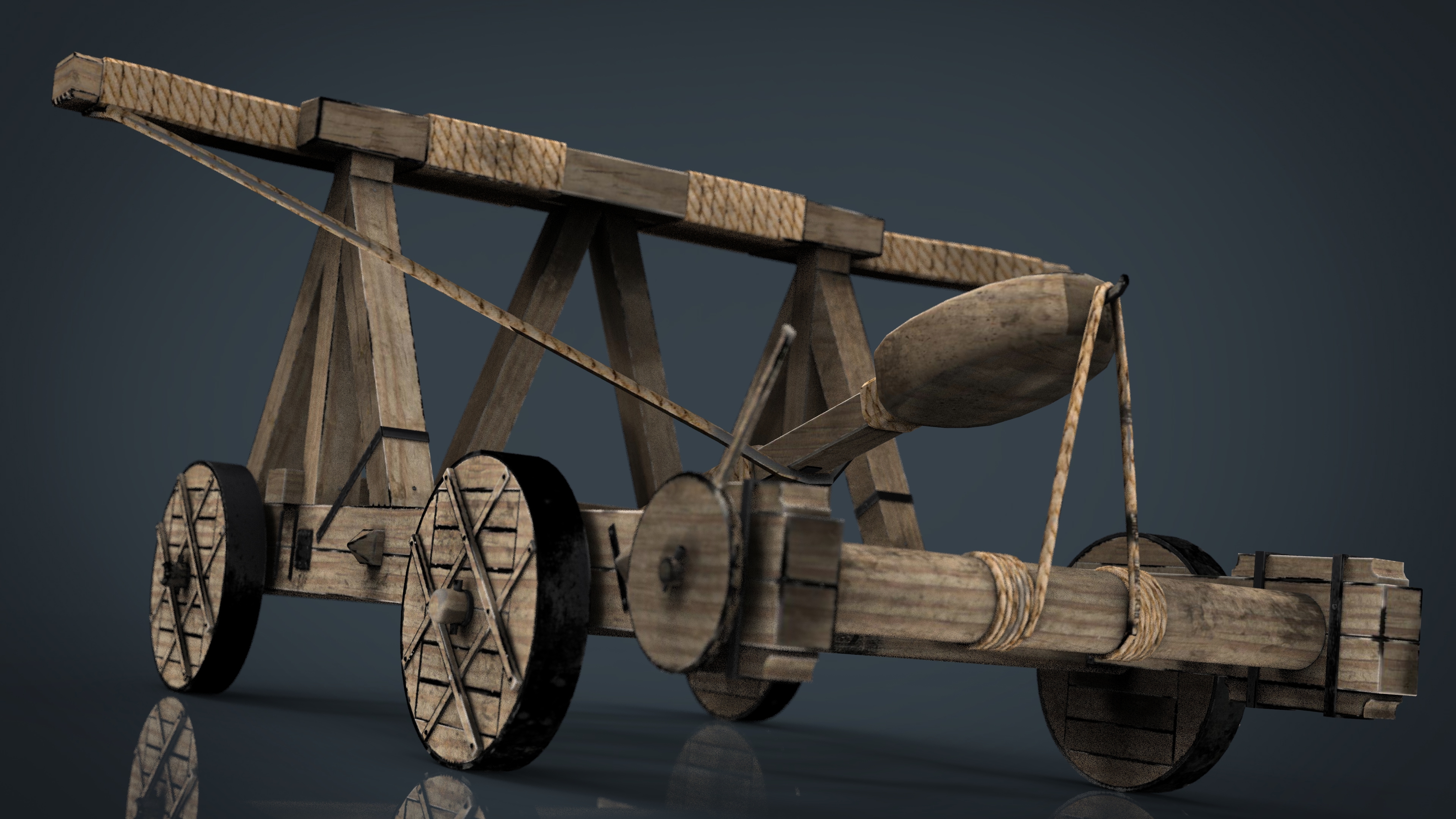 3d model medieval catapult
