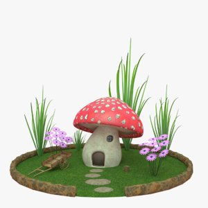 3D mushroom house