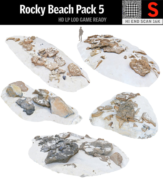 rocky beach pack 5 3D model