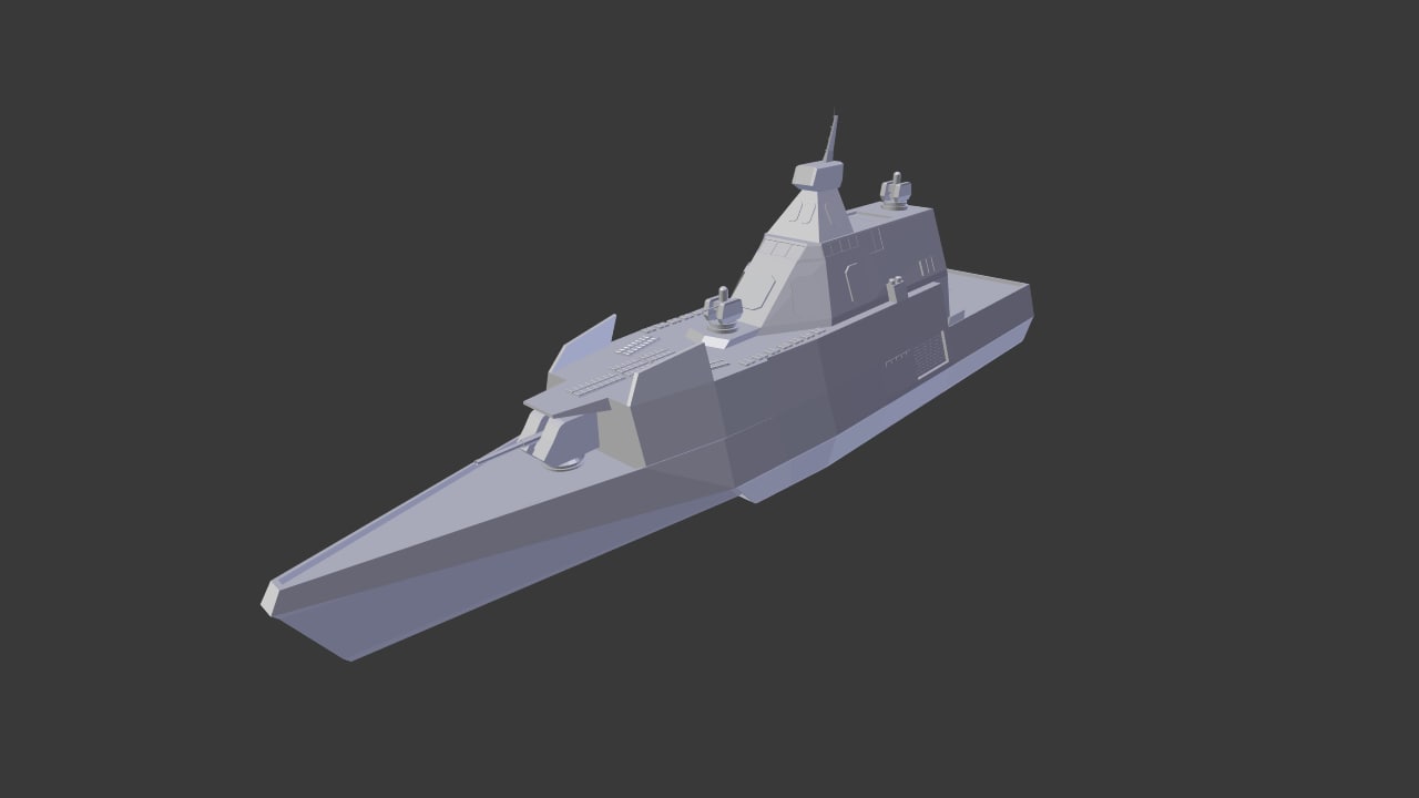 科幻护卫舰13d模型