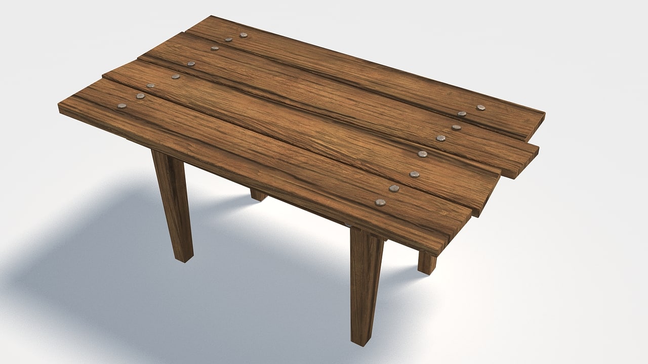 Old wood table 3D model TurboSquid 1231206