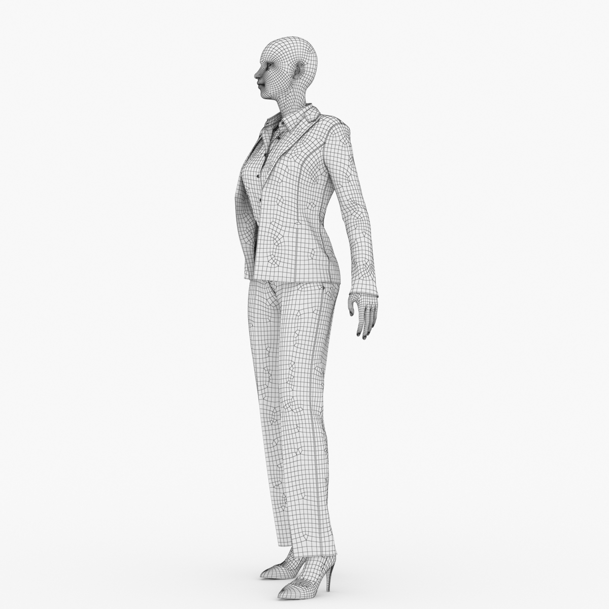 在时装模特的妇女衣服3d模型