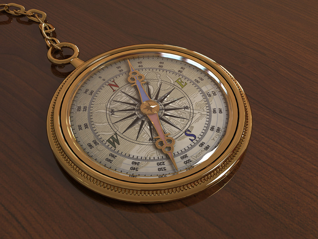 3D golden compass - TurboSquid 1231637
