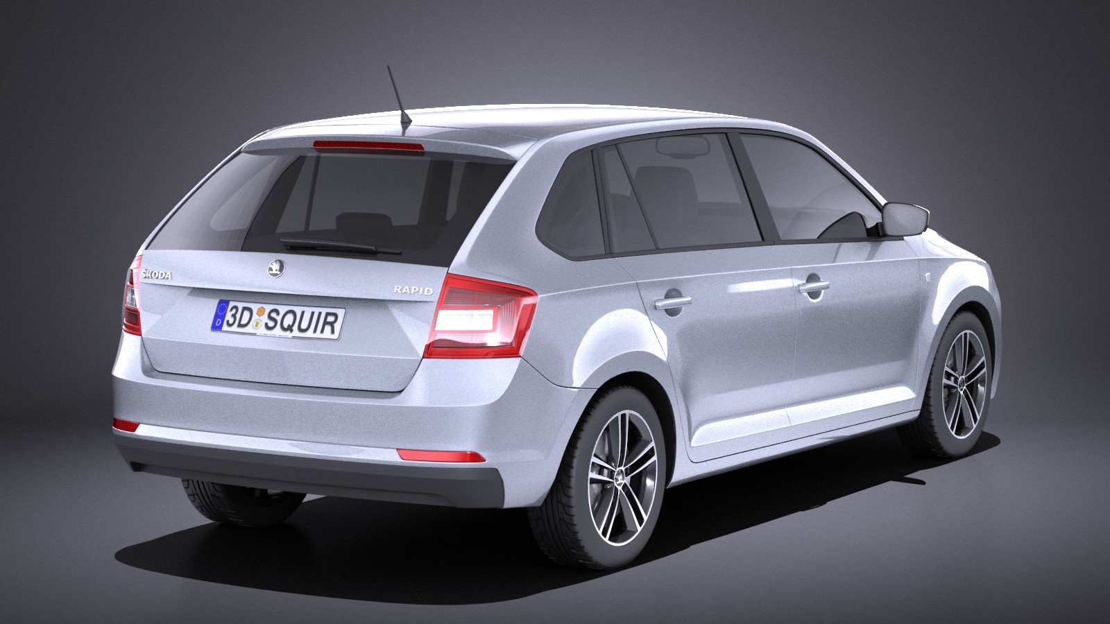 skoda rapid spaceback 2017 vray model