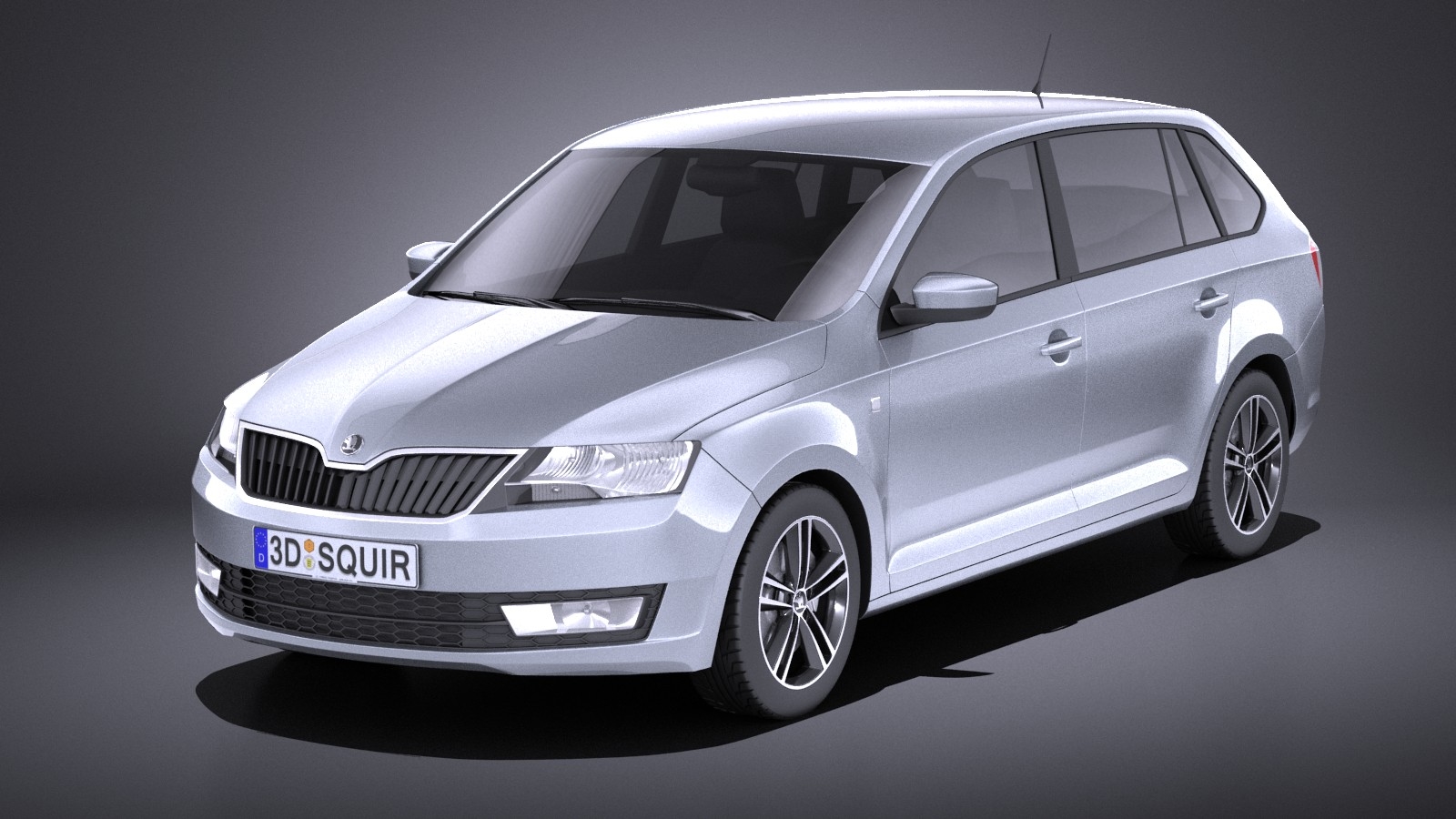 skoda rapid spaceback 2017 vray model