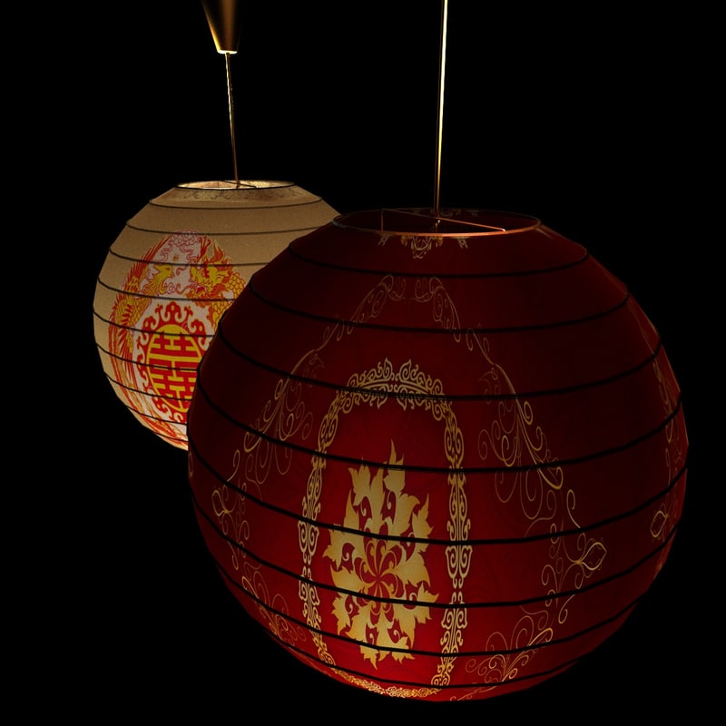 3d Chinesered Paper Lantern Model Turbosquid 1231687 3d Chinesered Paper Lantern Model