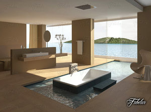 3D bathroom scene model