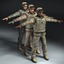 3D military soldiers model