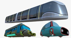 fictional hover car bus 3D model