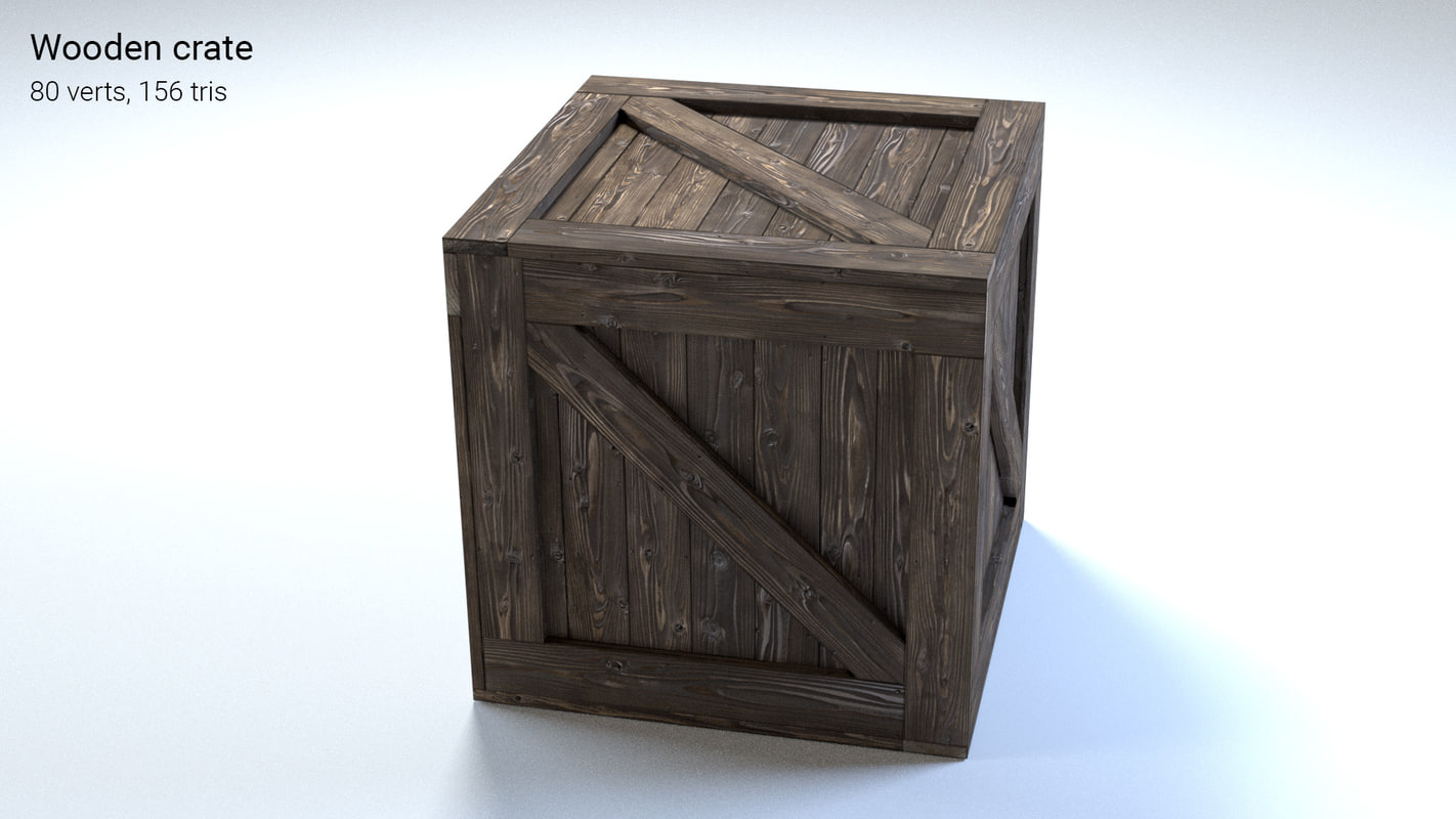 Wood Crate Open Variation 3D Model Wood Crate Open Variation 3D Model