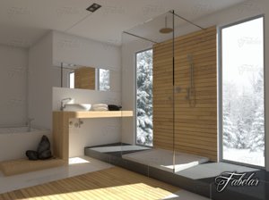 3D bathroom scene