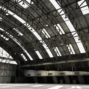 3D aircraft hangar model