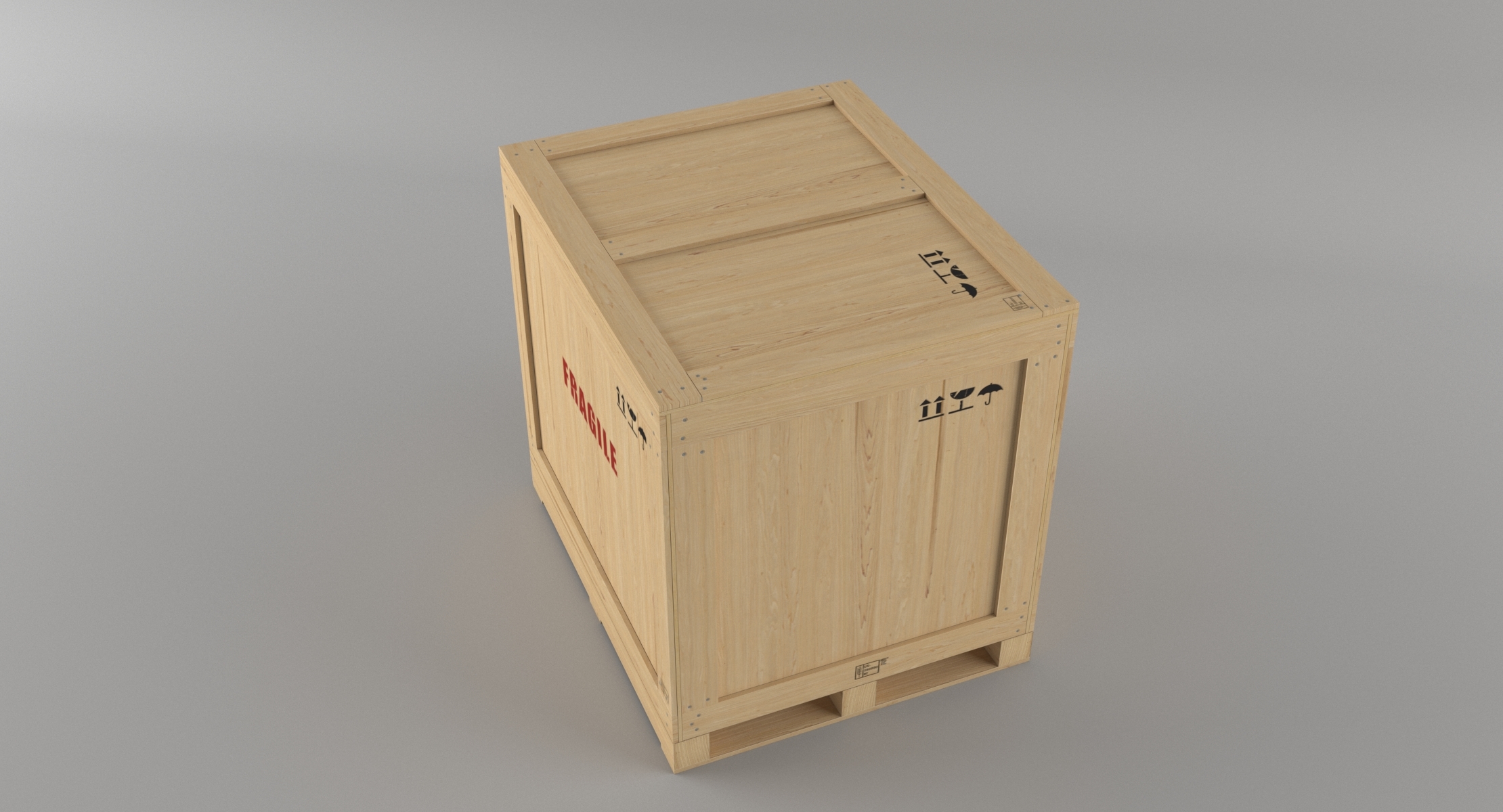 3d wooden box model