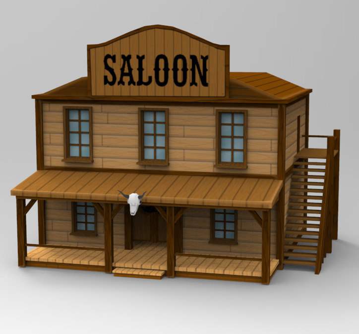 3D handpainted saloon - TurboSquid 1232173