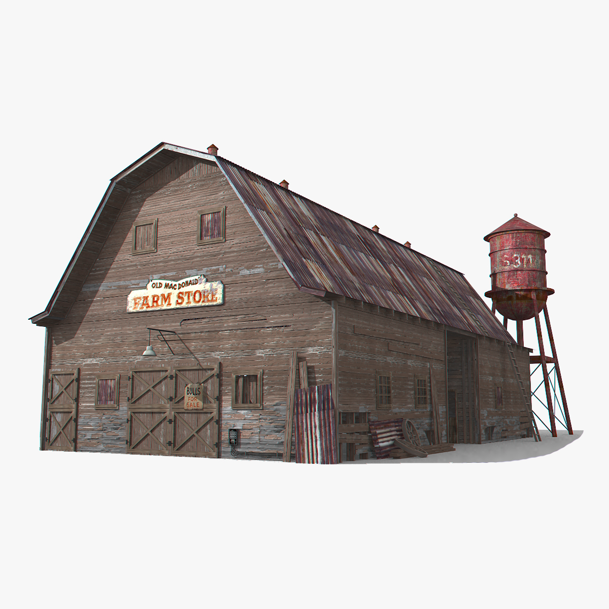 3d Photorealistic Old Barn Model Turbosquid 1232191