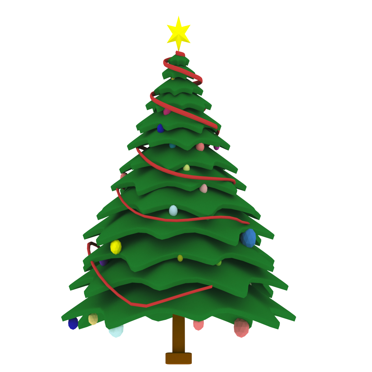 3D cartoon christmas tree - TurboSquid 1232220