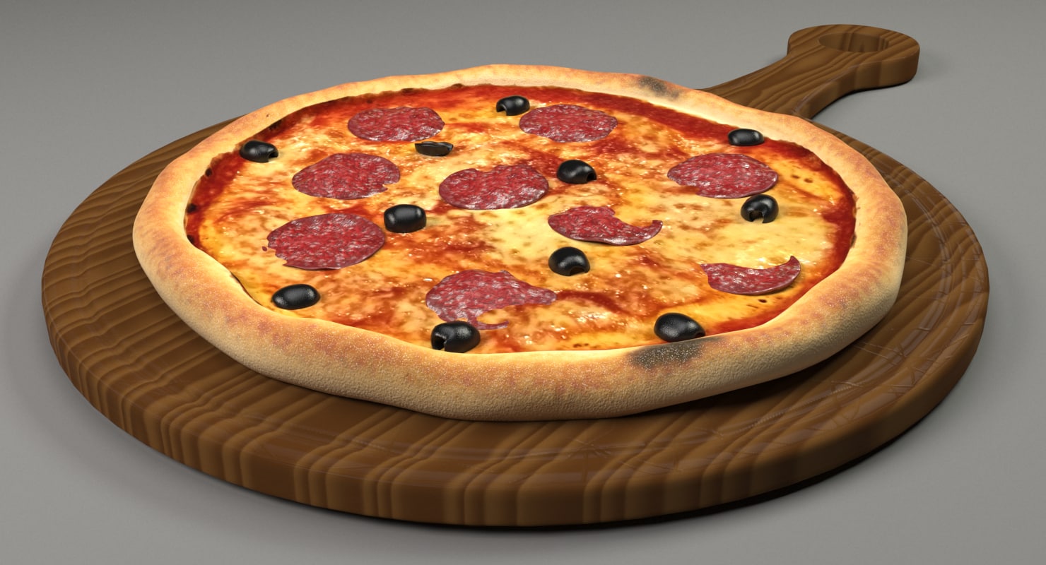 Italian pizza pepperoni olives model TurboSquid 1232292