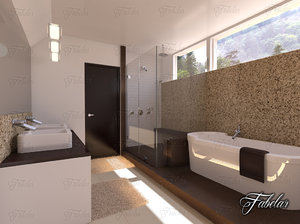 3D model bathroom scene