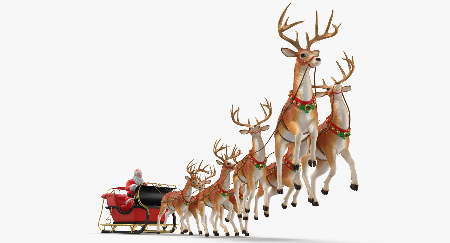 圣诞节平安夜圣诞老人麋鹿可爱插画图片-千库网