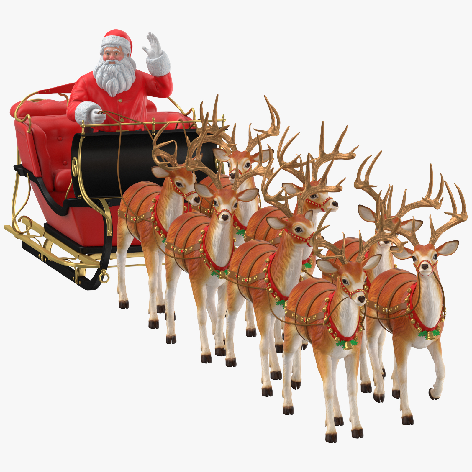 圣诞老人和小鹿在唱歌插画图片素材_ID:154940564-Veer图库