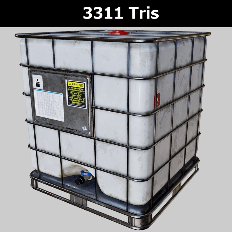 3D caged water tank pbr TurboSquid 1232979