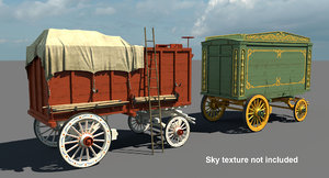 circus wagons 3D model