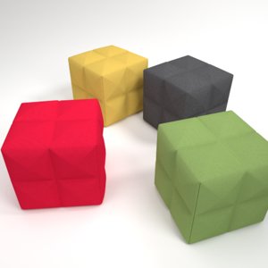 interior buzzicube pouf 3D model