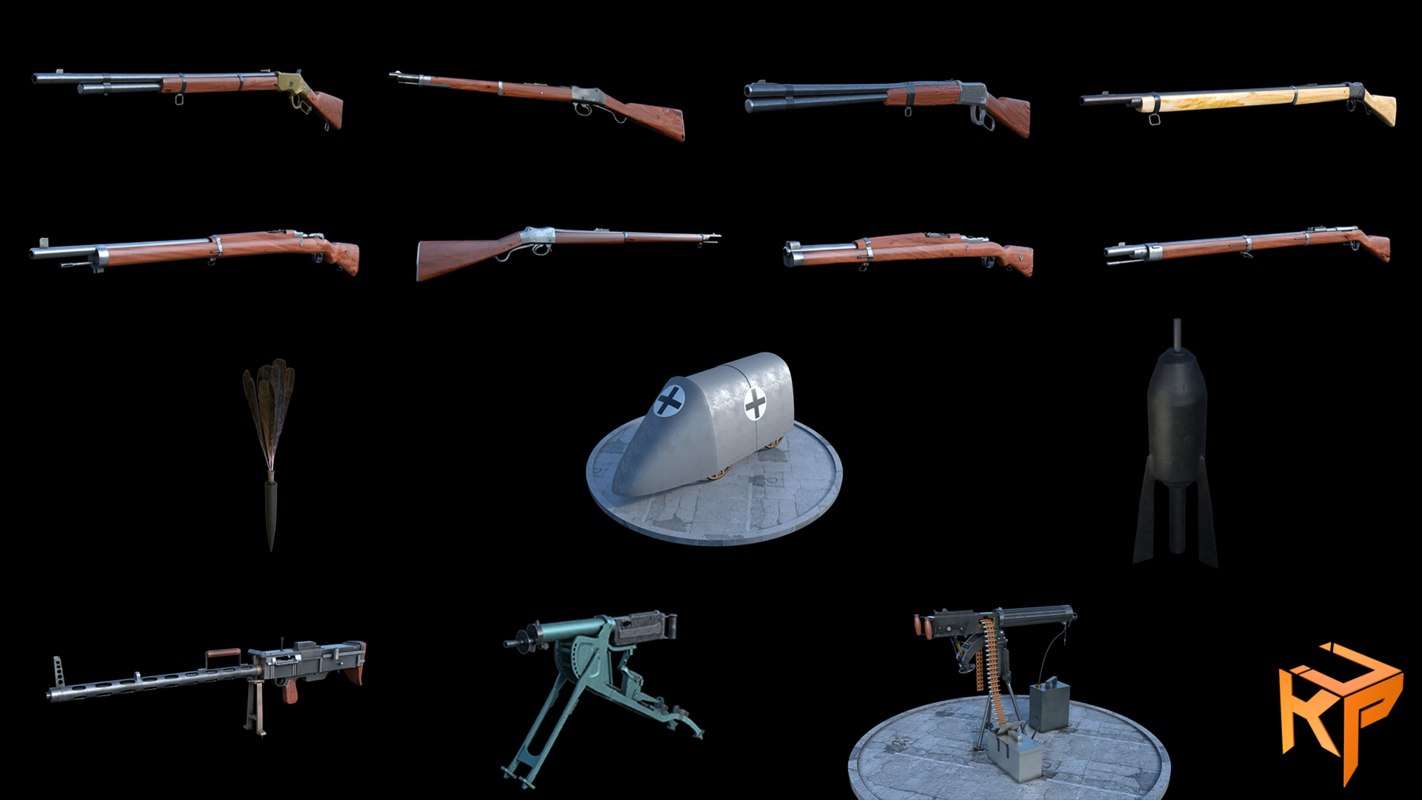 Gun ww1 3D model TurboSquid 1233152