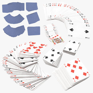 3D model blue playing card