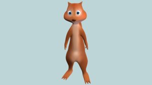 squirrel hand painted 3D model