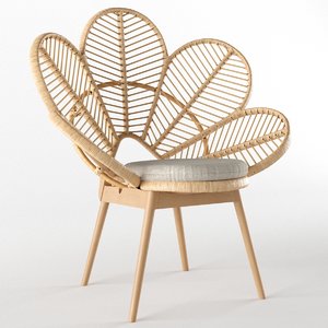 love chair natural 3D model