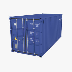 3D model 20ft industrial container