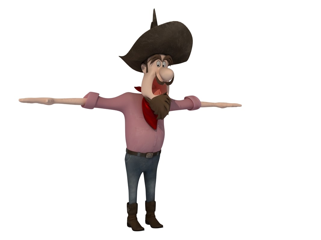 Cartoon western man 3D - TurboSquid 1233750