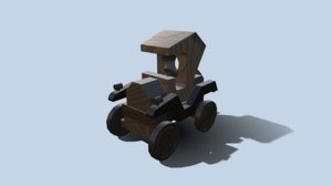 3D wooden car wood