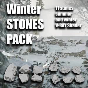 winter rocks pack 3D