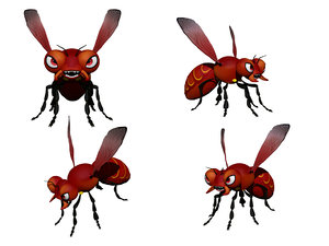 3D cartoony hornet model