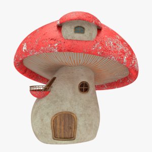 3D mushroom house model