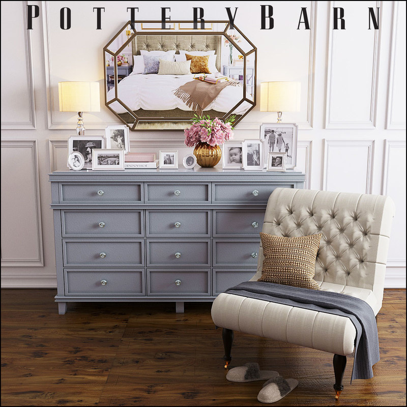 3D model pottery barn clara dresser TurboSquid 1234395