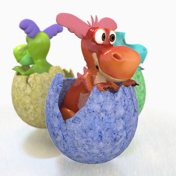 3d baby dragons