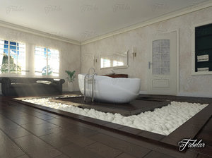 3D bathroom scene model