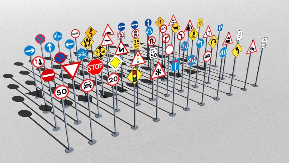 3D model traffic signs package - TurboSquid 1234930