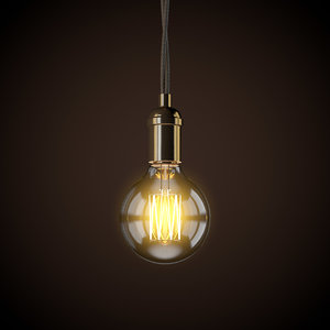 3D vintage light bulb model