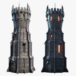 low-poly tower 3D model