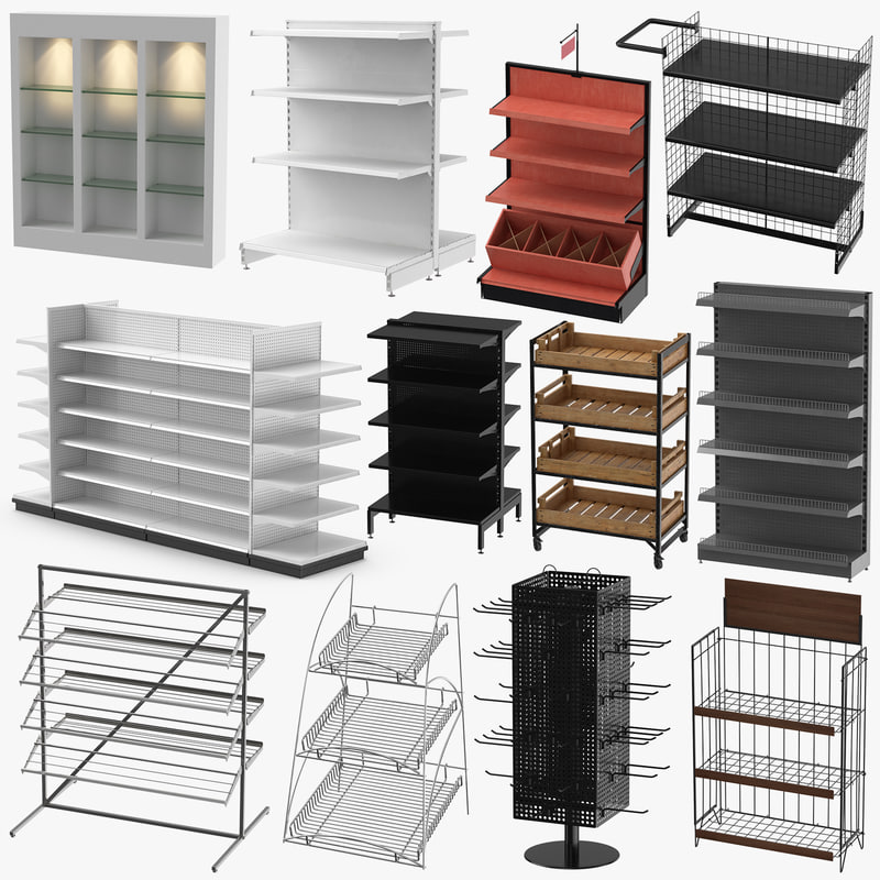 3D model display racks retail shelfs TurboSquid 1235136