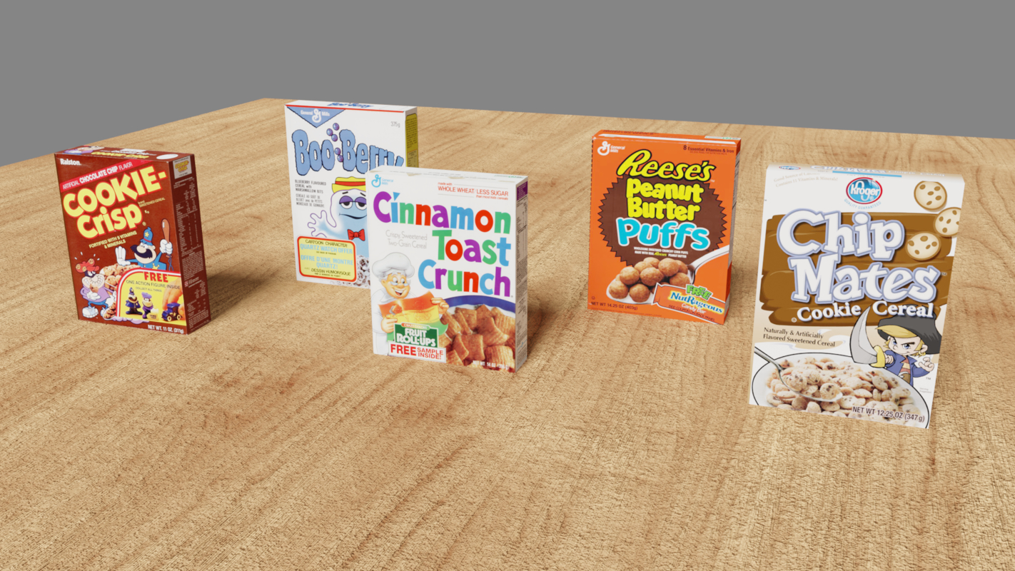 3D cereal boxes TurboSquid 1235259