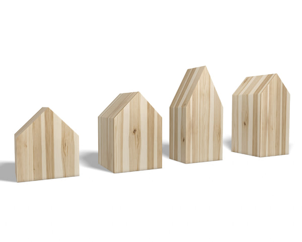 miniature wooden houses