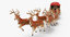 sleigh reindeers flying 3D model