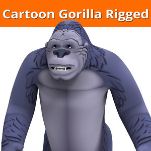 3D cartoon gorilla rigged