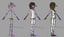 3D cartoon family rigged character model