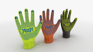 ready 3 color gloves 3D model